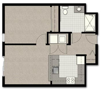 Floor Plan  One Bedroom B10 FloorPlan 654 Sq.Ft. at The Corydon, Washington