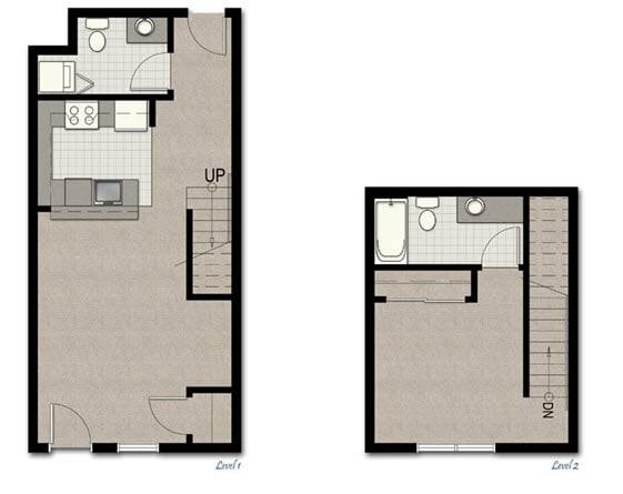 Floor Plan  Townhome TH2 FloorPlan 798 Sq.Ft. at The Corydon, Seattle, WA, 98105