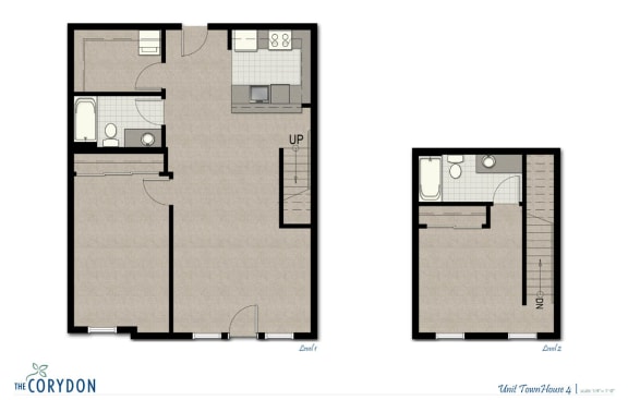 Floor Plan  Townhome TH4 FloorPlan at The Corydon, Seattle, Washington