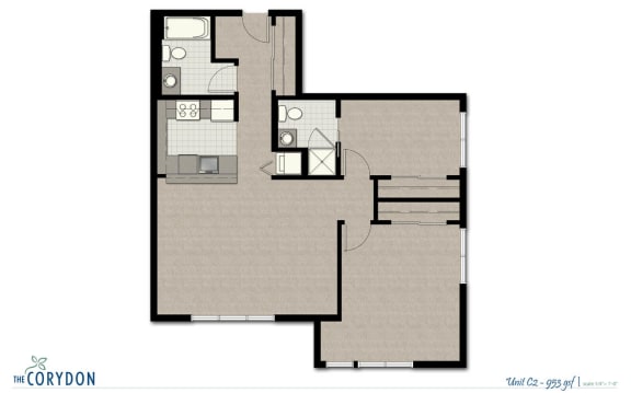 Floor Plan  Two Bedroom C2 FloorPlan at The Corydon, Seattle