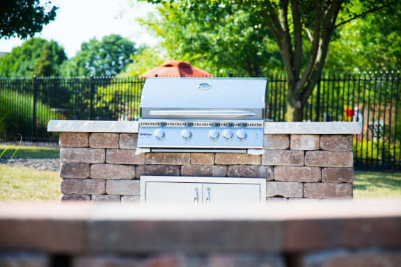 Outdoor Living Area Including Bbq'S at The Village on Spring Mill, Indiana, 46032
