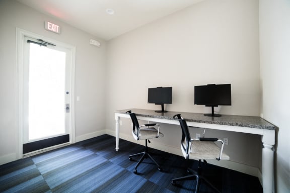 Business Center With Computers at The Village on Spring Mill, Carmel, IN