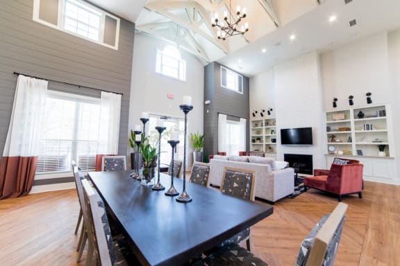 Clubroom With Smart Tv And Fireplace at The Village on Spring Mill, Carmel, Indiana