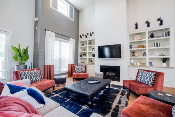 Living Room With TV at The Village on Spring Mill, Carmel