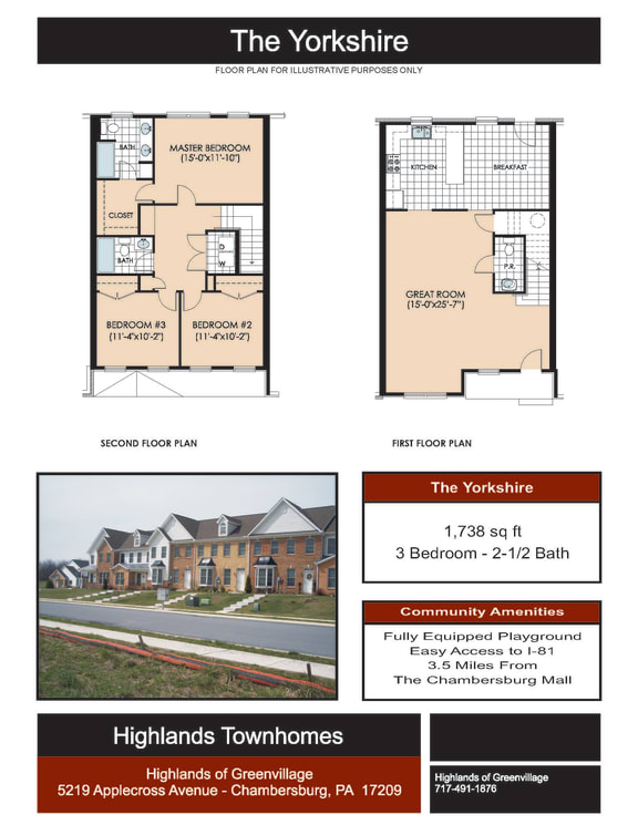 The Yorkshire Floor Plan at Highlands of Greenvillage*, Pennsylvania