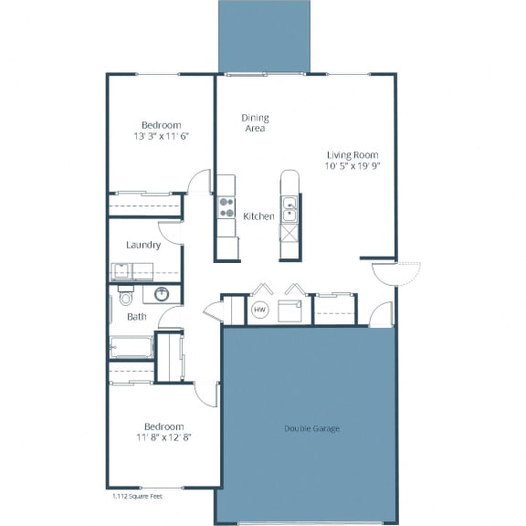 Bluestem Homes | Two Bedroom Floor Plan