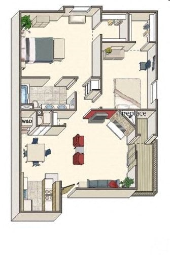 2 bed 1 bath B at Silver Reef Apartments, Lakewood