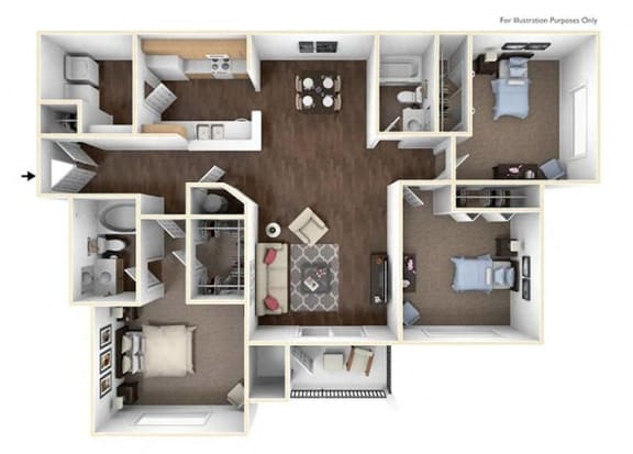 Calumet 3 Bedroom 2 Bath Floorplan at Lullwater at Calumet, Georgia