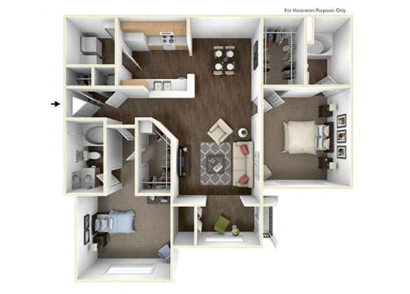 Lullwater Sunroom 2 Bedroom 2 Bath Floorplan at Lullwater at Calumet, Newnan