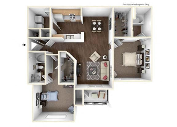 Lullwater 2 Bedroom 2 Bath Floorplan at Lullwater at Calumet, Newnan, Georgia