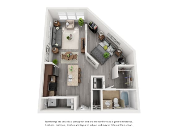 A1 Floor Plan at Glenwood Park Lofts, Atlanta, Georgia