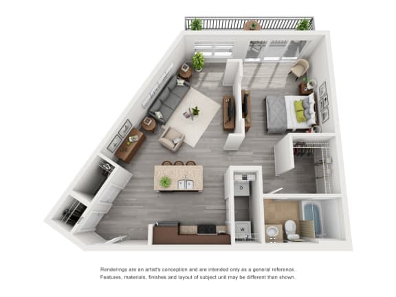 A2 Floor Plan at Glenwood Park Lofts, Atlanta