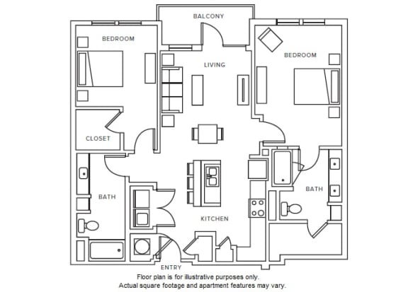 B3 floor plan at Windsor Parkview, Georgia, 30341