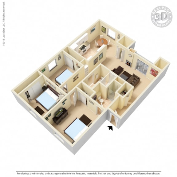 3 Bedroom Floor Plan Reno NV Apts For Rent at Southridge