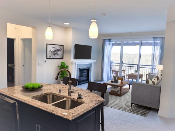 2x2I-LivingRoom- at Poplar Creek Apartments, Brookfield, 53045