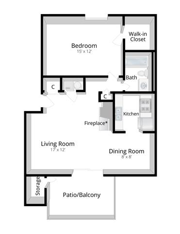 One Bedroom Apartment Mishawaka