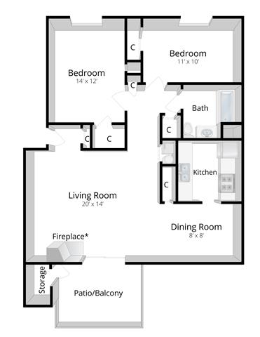 Two Bedroom Apartment Mishawaka
