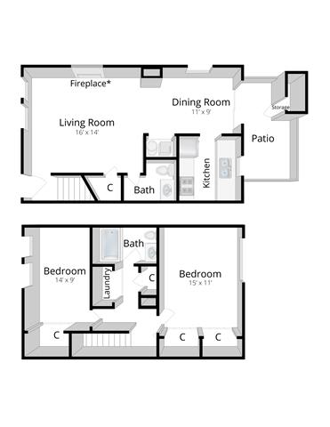 Two Bedroom Townhome Mishawaka