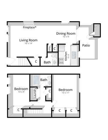 Two Bedroom Eagle Creek Apartment