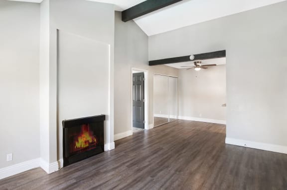 Fireplace at Pacific Trails Luxury Apartment Homes, Covina, CA