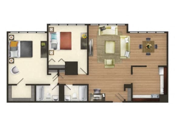 B1A-MK Floor Plan at The Mark Apartments, Virginia, 22304