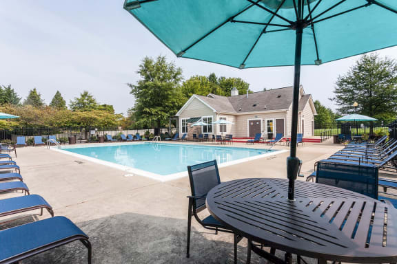 Sunny Pool Deck at Owings Park Apartments, Owings Mills, Maryland