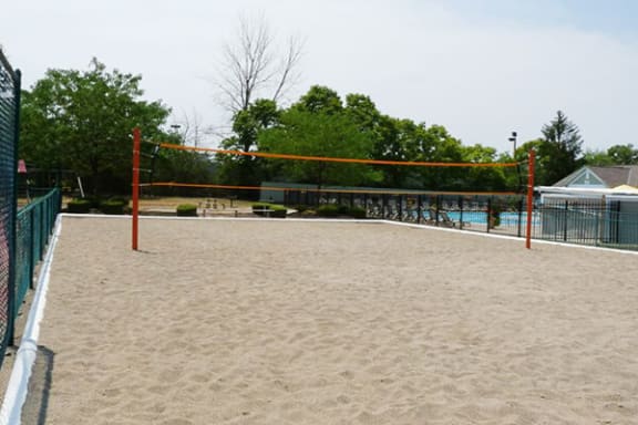sand volleyball court at West Carrollton apartments