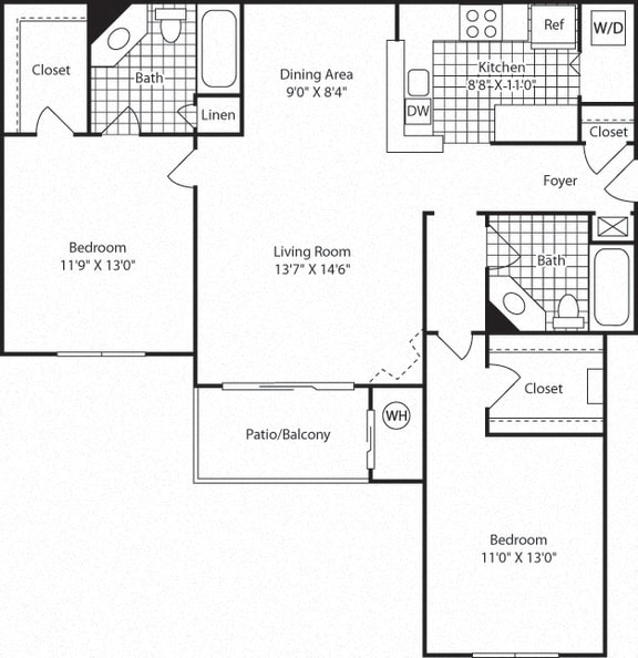 B3B Floor Plan B3B Floor Plan at Westerly at Worldgate, Herndon, 20170