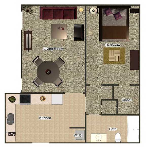 Floor Plan  1 Bedroom / 1 Bathroom