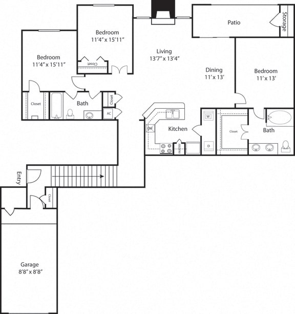 San Marcos | 3 Bedroom Floor Plan at Wind Dance, Carrollton, Texas