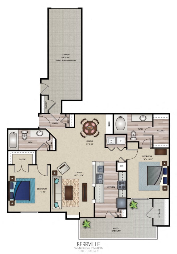 Two Bedroom Two Bath  at Wind Dance, Carrollton, 75010