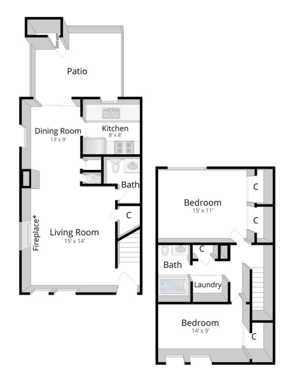 2 Bedroom Townhome in Castleton