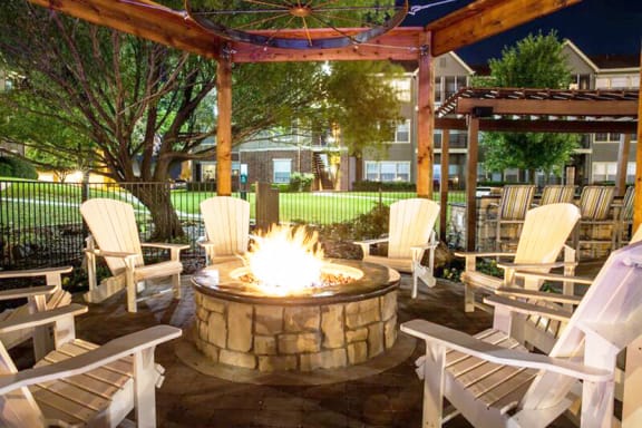 Fire Pit Area at Night