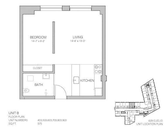 1 bed 1 bath C at Lofts at 629, Ohio, 44114
