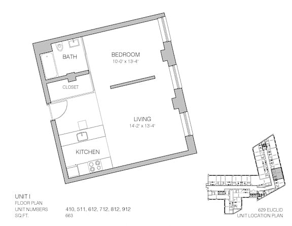 1 bed 1 bath G at Lofts at 629, Cleveland, Ohio