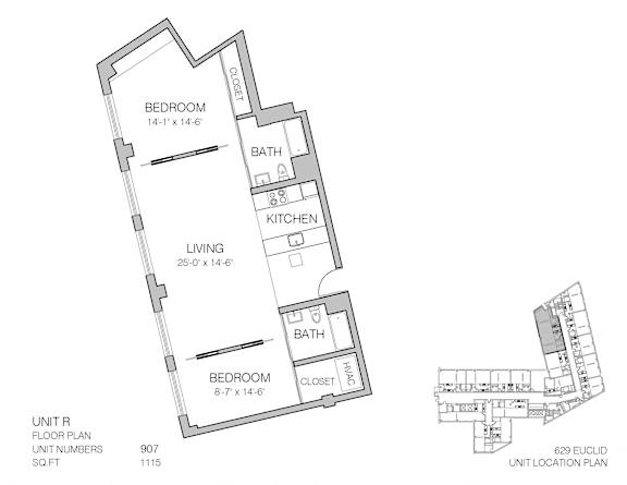 2 bed 1 bath at Lofts at 629, Ohio