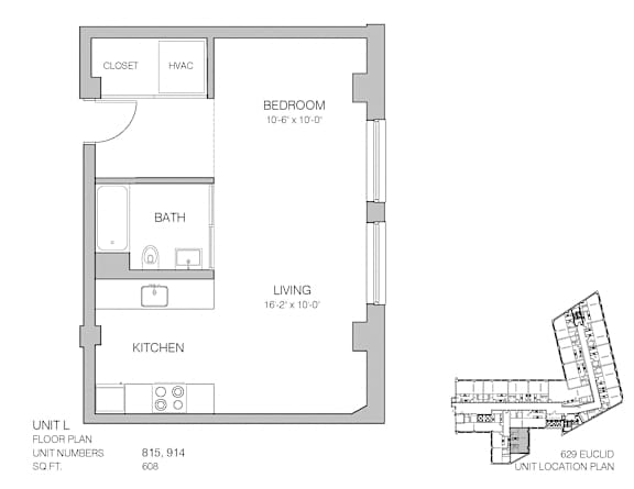 Studio 1 bath A at Lofts at 629, Cleveland, OH