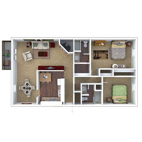B2Q Floor Plan at London House Apartments, Kansas