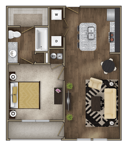 Floor Plan  A2 Floor Plan at Imperial Lofts, Sugar Land, 77498