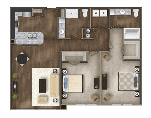 B3 Floor Plan at Imperial Lofts, Sugar Land, TX