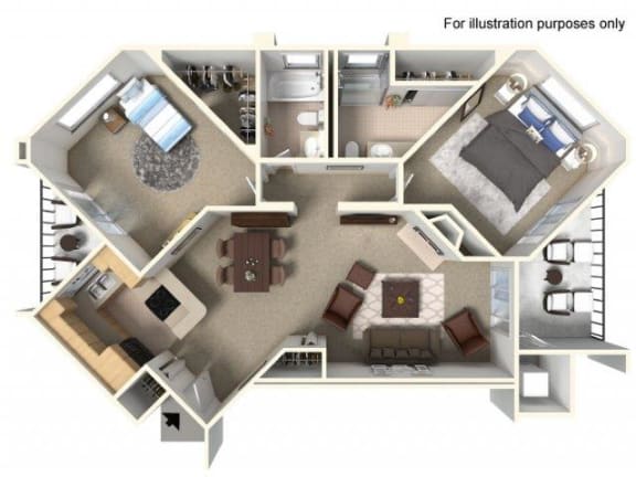 Floor Plan  TWO BEDROOM