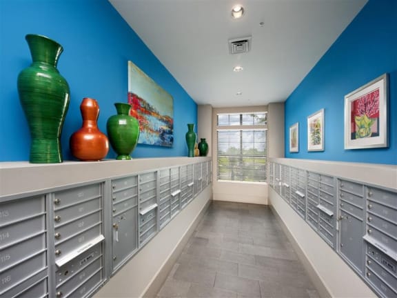 Mail room at Azul Baldwin Park, Orlando