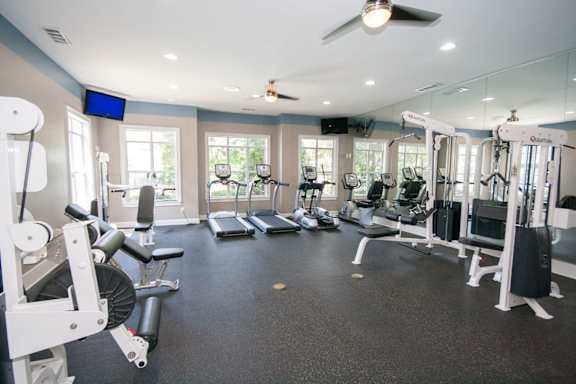 Fitness Center With Updated Equipment at Villas at Hampton, Georgia