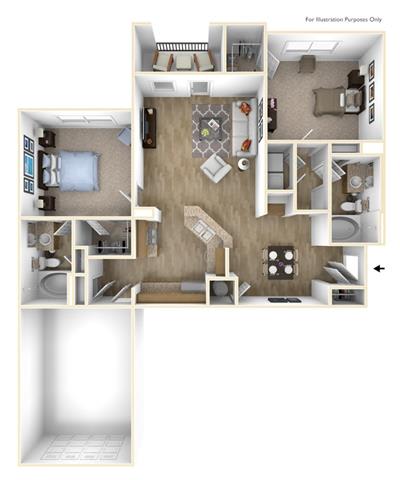 B1G Floor Plan at Villas at Hampton, Hampton