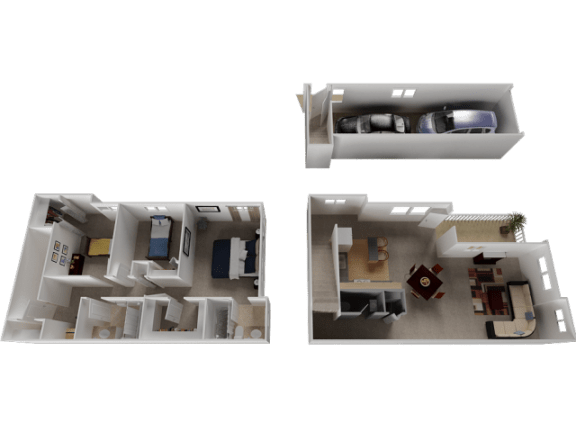 Meriwether Floor Plan at Westview Heights Apartments, 18301 NW Chemeketa Lane, OR