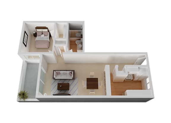 One bedroom One bathroom Floor Plan One bedroom One bathroom Floor Plan at The Monterey , California, 95117