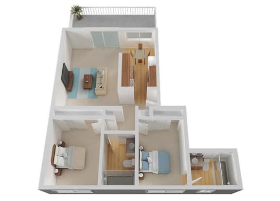 2 bedroom 2 bath Floor Plan at Valley West, California, 95122