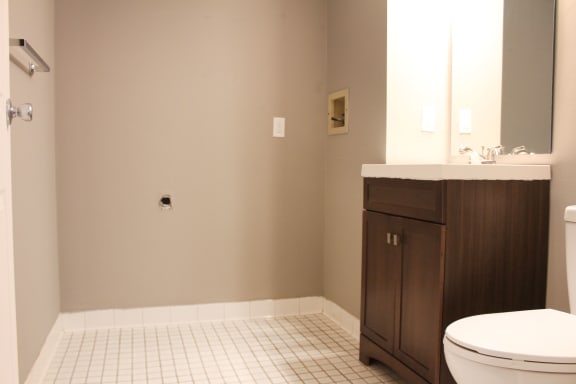 Toilet at Quail Meadow Apartments, Cincinnati, Ohio