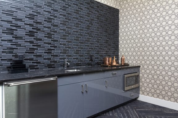 Gaming Room with Wet Bar at The Flats at Ballantyne Apartments, Charlotte, NC