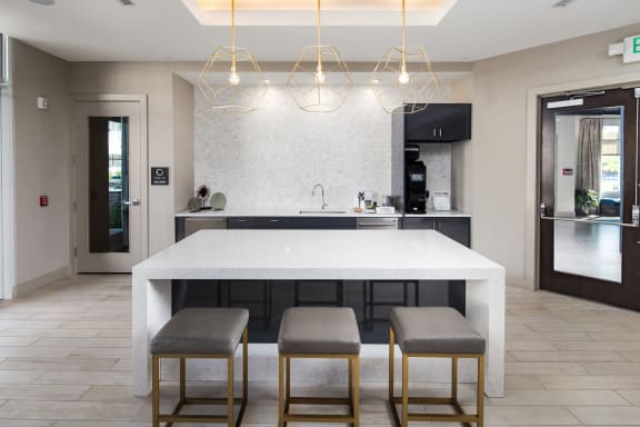Clubroom with Catering Kitchen at The Flats at Ballantyne Apartments, Charlotte, NC